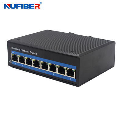 Przełącznik Ethernet przemysłowy 10/100M 8 portów Rj45 UTP z uchwytem ściennym na szynę Din