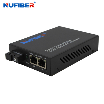 2-portowy przełącznik sieciowy Gigabit Ethernet z portami światłowodowymi Małe zużycie energii