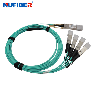 Dostosowany aktywny kabel optyczny 10G 25G 100G AOC 1M 7M 100G Qsf28 do 4Sfp28
