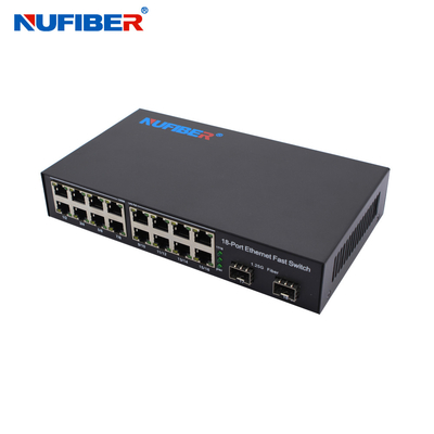 OEM Gigabit SFP Ethernet Switch 2*1000M SFP do 16*10/100/1000Mbps RJ45 Port DC12V Zasilanie